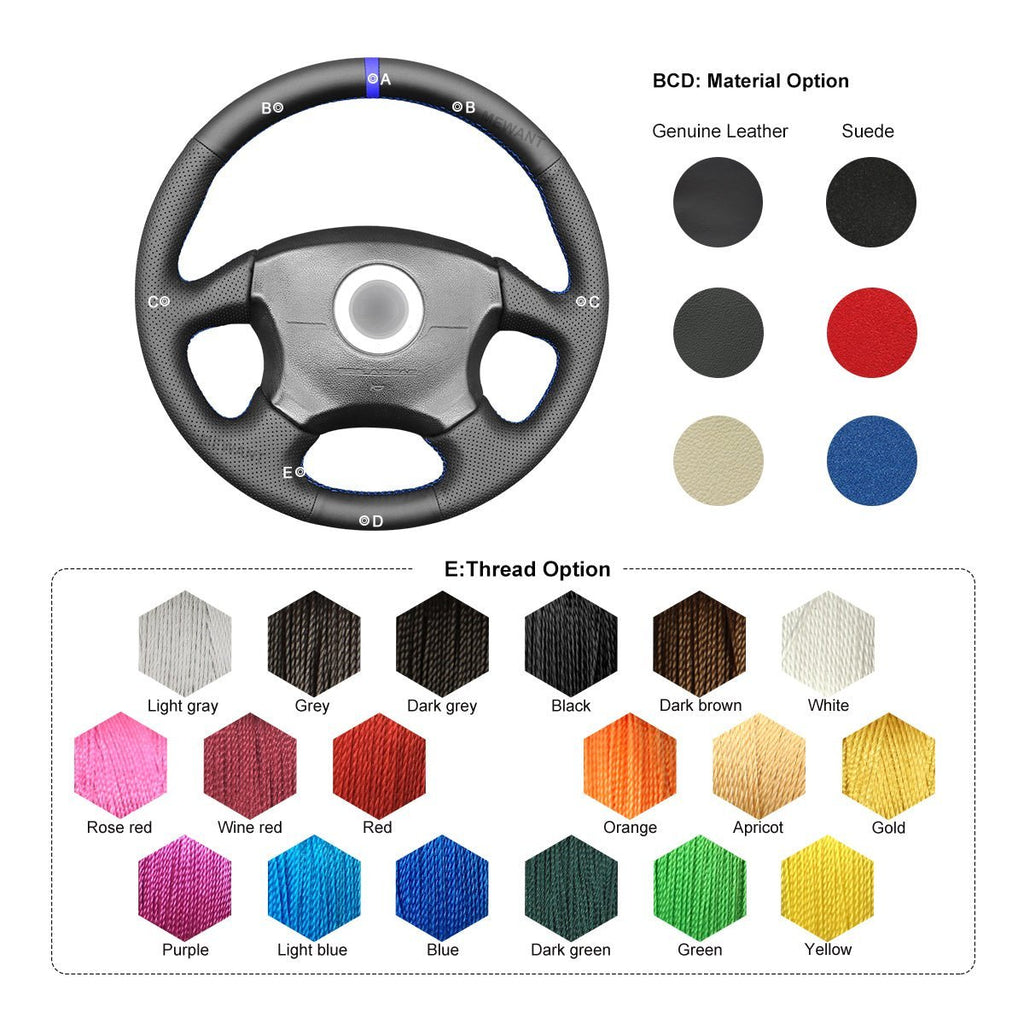 MEWANT Steering Wheel Cover for Subaru Impreza WRX 2002 - 2004 - Alcantara, Leather, Carbon Fiber, Easy Install, Non - Slip, Best Steering Wheel Cover