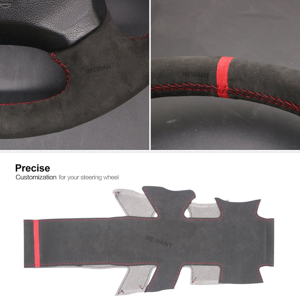 MEWANT Steering Wheel Cover for Subaru Impreza WRX 2002 - 2004 - Alcantara, Leather, Carbon Fiber, Easy Install, Non - Slip, Best Steering Wheel Cover