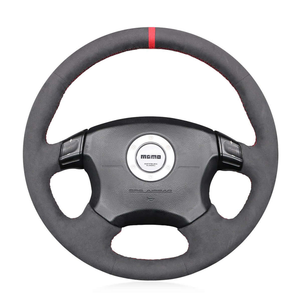 MEWANT Steering Wheel Cover for Subaru Impreza WRX 2002 - 2004 - Alcantara, Leather, Carbon Fiber, Easy Install, Non - Slip, Best Steering Wheel Cover