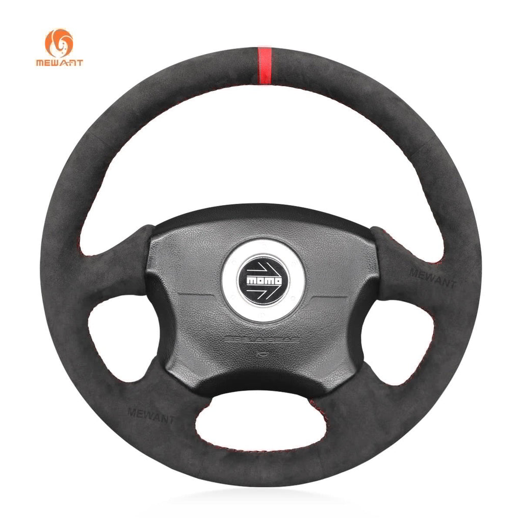 MEWANT Steering Wheel Cover for Subaru Impreza WRX 2002 - 2004 - Alcantara, Leather, Carbon Fiber, Easy Install, Non - Slip, Best Steering Wheel Cover