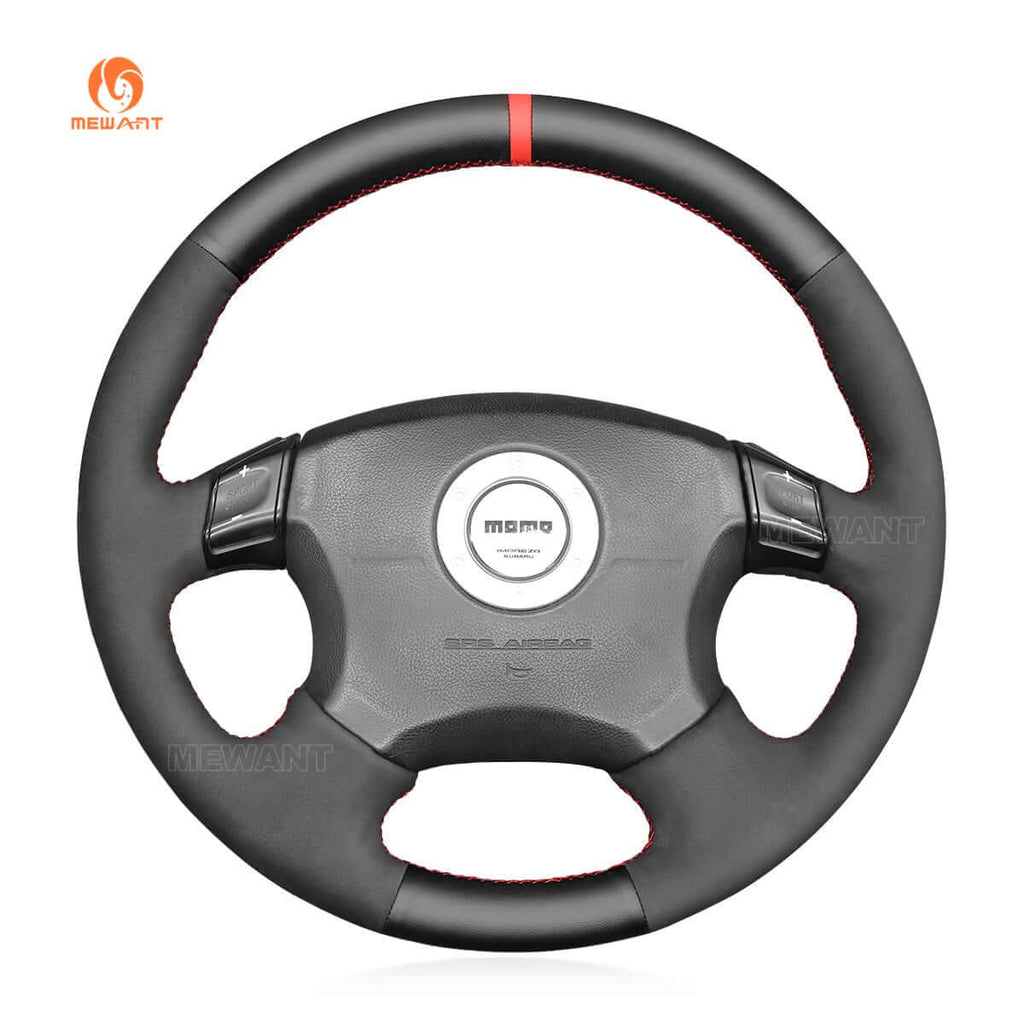 MEWANT Steering Wheel Cover for Subaru Impreza WRX 2002 - 2004 - Alcantara, Leather, Carbon Fiber, Easy Install, Non - Slip, Best Steering Wheel Cover