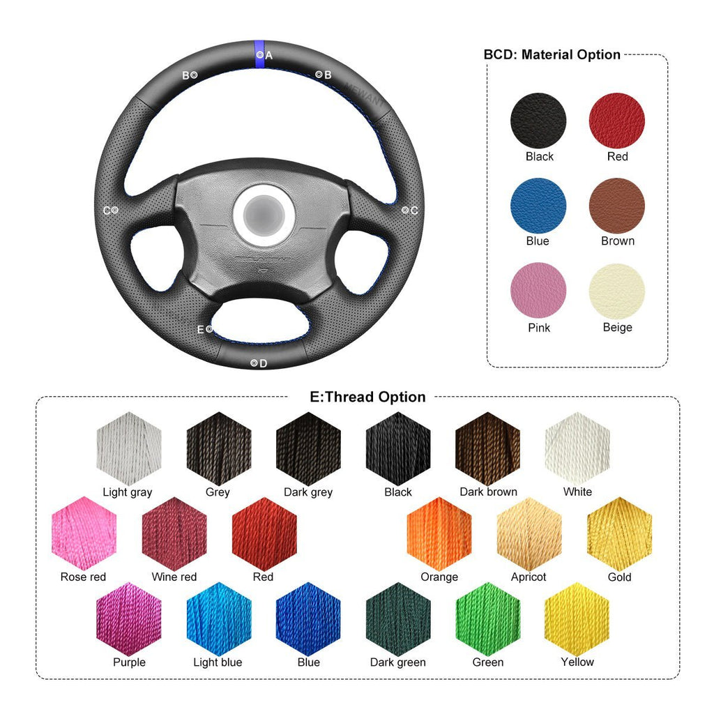 MEWANT Steering Wheel Cover for Subaru Impreza WRX 2002 - 2004 Impreza WRX STI 2004 - Alcantara, Leather, Carbon Fiber, Easy Install, Non - Slip, Best Steering Wheel Cover