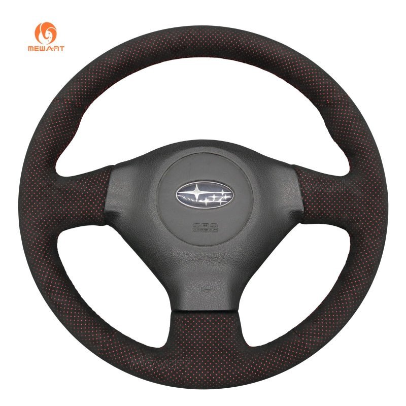 MEWANT Steering Wheel Cover for Subaru Impreza WRX STI 2002 - 2004 - Alcantara, Leather, Carbon Fiber, Easy Install, Non - Slip, Best Steering Wheel Cover