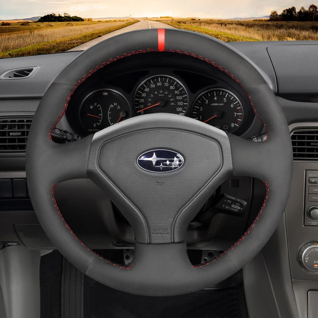MEWANT Steering Wheel Cover for Subaru Impreza WRX STI 2002 - 2004 - Alcantara, Leather, Carbon Fiber, Easy Install, Non - Slip, Best Steering Wheel Cover
