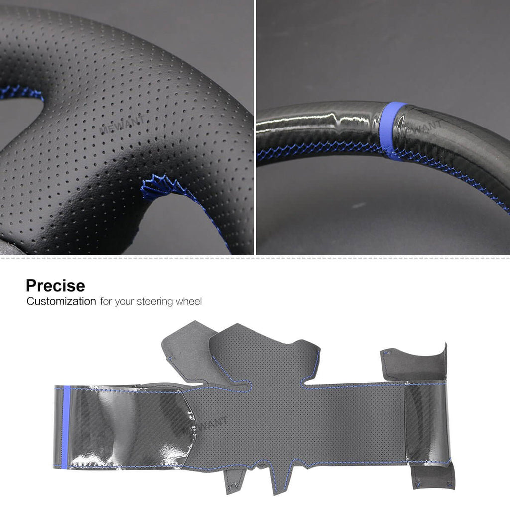 MEWANT Steering Wheel Cover for Subaru Impreza WRX STI 2002 - 2004 - Alcantara, Leather, Carbon Fiber, Easy Install, Non - Slip, Best Steering Wheel Cover