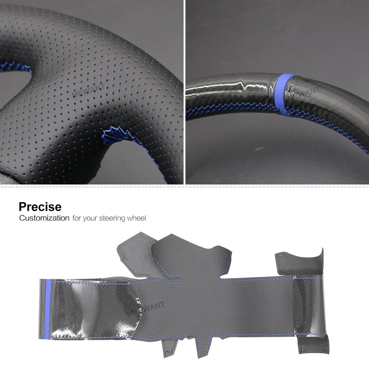 MEWANT Steering Wheel Cover for Subaru Impreza WRX STI 2002 - 2004 - Alcantara, Leather, Carbon Fiber, Easy Install, Non - Slip, Best Steering Wheel Cover