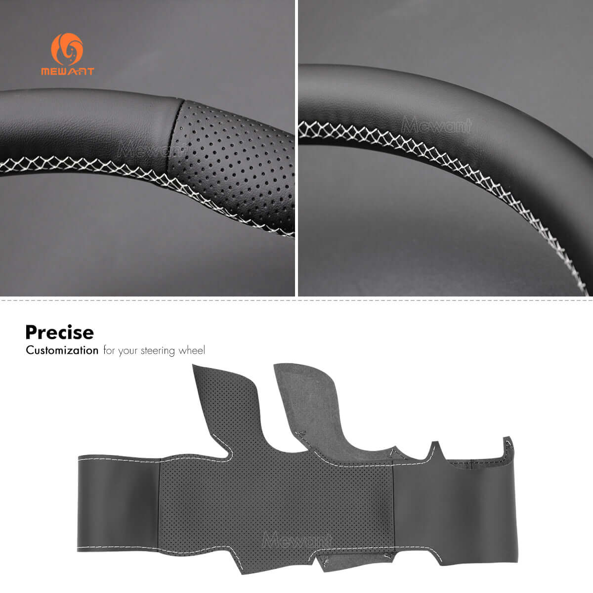MEWANT Steering Wheel Cover for Subaru Legacy Outback XV Crosstrek Forester 2015 - 2017 - Alcantara, Leather, Carbon Fiber, Easy Install, Non - Slip, Best Steering Wheel Cover