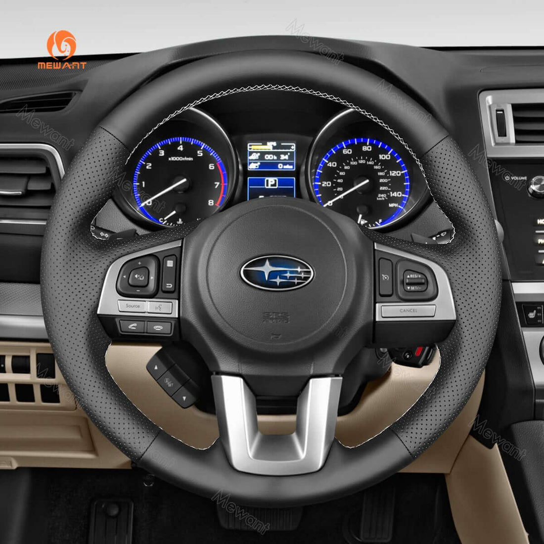 MEWANT Steering Wheel Cover for Subaru Legacy Outback XV Crosstrek Forester 2015-2017