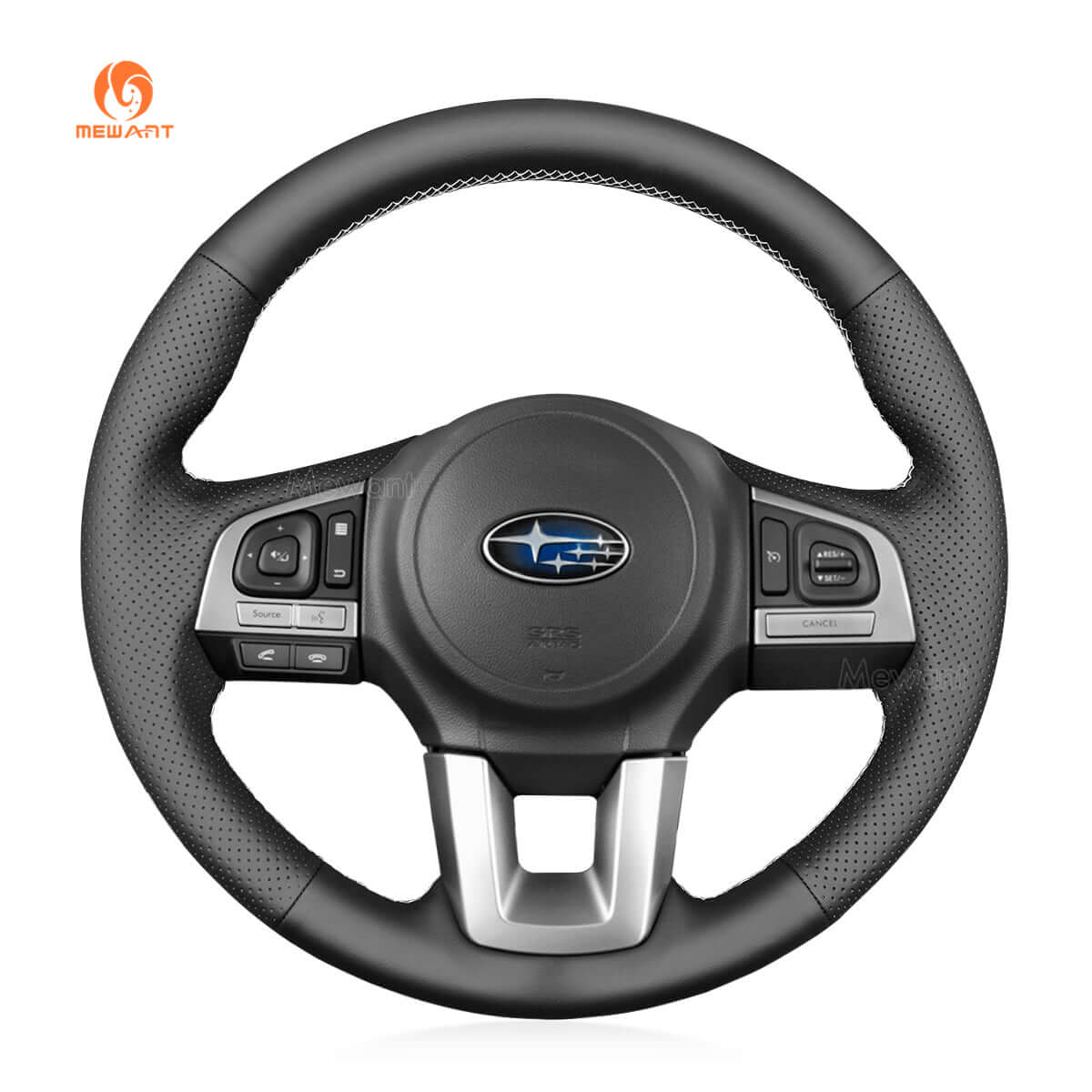 MEWANT Steering Wheel Cover for Subaru Legacy Outback XV Crosstrek Forester 2015 - 2017 - Alcantara, Leather, Carbon Fiber, Easy Install, Non - Slip, Best Steering Wheel Cover