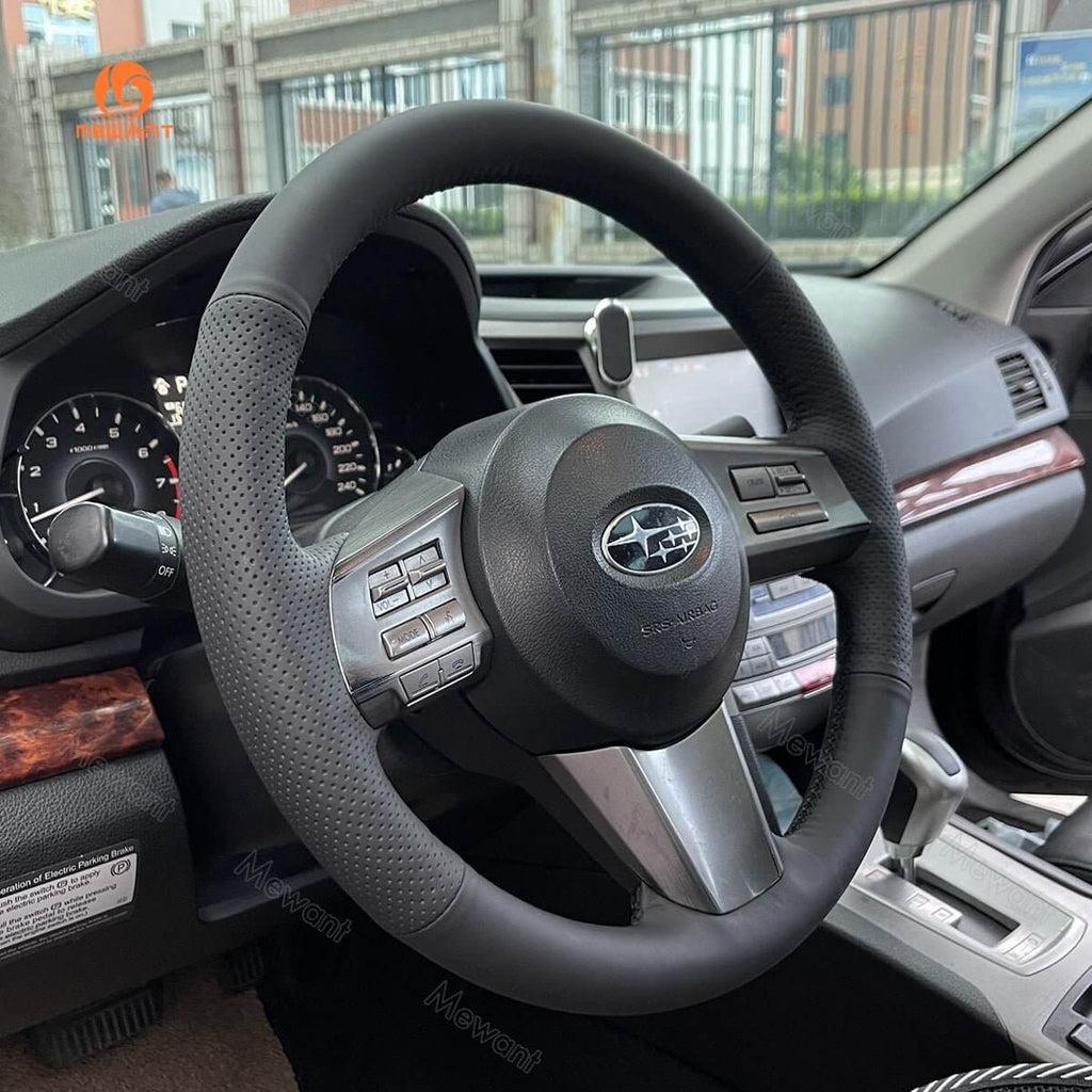 MEWANT Steering Wheel Cover for Subaru Outback Legacy 2010 - 2011 - Alcantara, Leather, Carbon Fiber, Easy Install, Non - Slip, Best Steering Wheel Cover