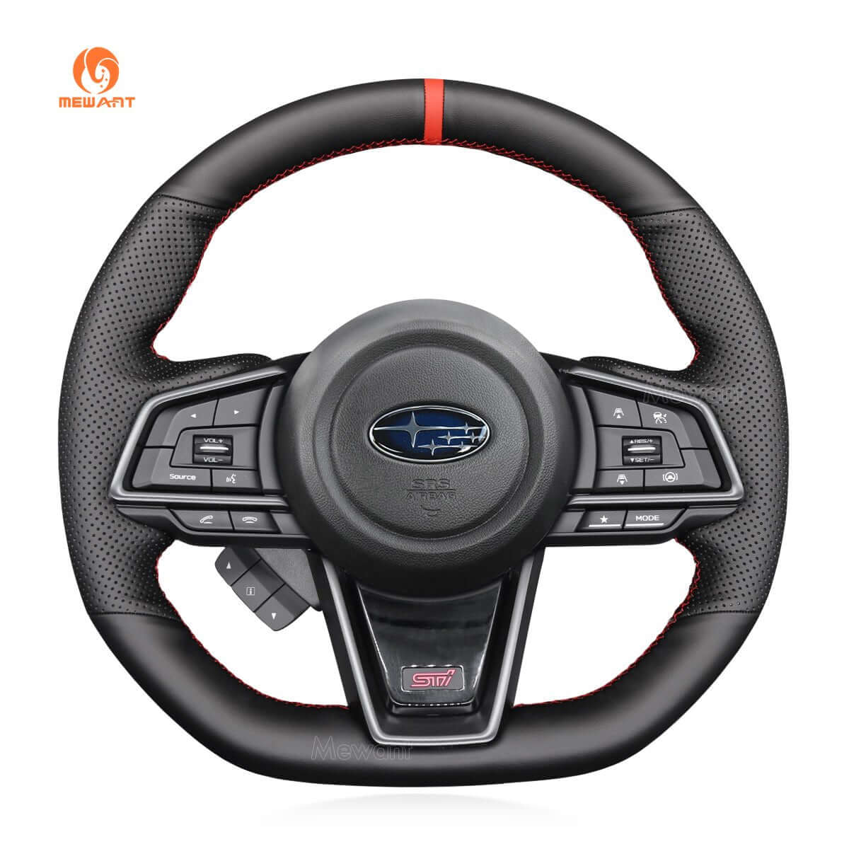 MEWANT Steering Wheel Cover for Subaru WRX 2022 - 2023 - Alcantara, Leather, Carbon Fiber, Easy Install, Non - Slip, Best Steering Wheel Cover