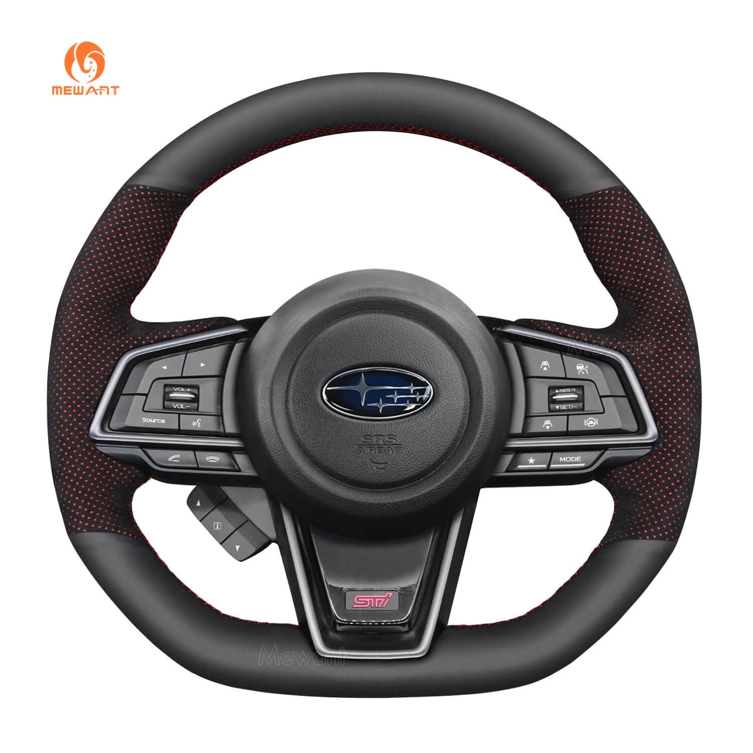 MEWANT Steering Wheel Cover for Subaru WRX 2022 - 2023 - Alcantara, Leather, Carbon Fiber, Easy Install, Non - Slip, Best Steering Wheel Cover
