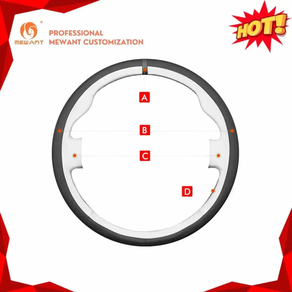 MEWANT Steering Wheel Cover for Subaru WRX 2022 - 2023 - Alcantara, Leather, Carbon Fiber, Easy Install, Non - Slip, Best Steering Wheel Cover