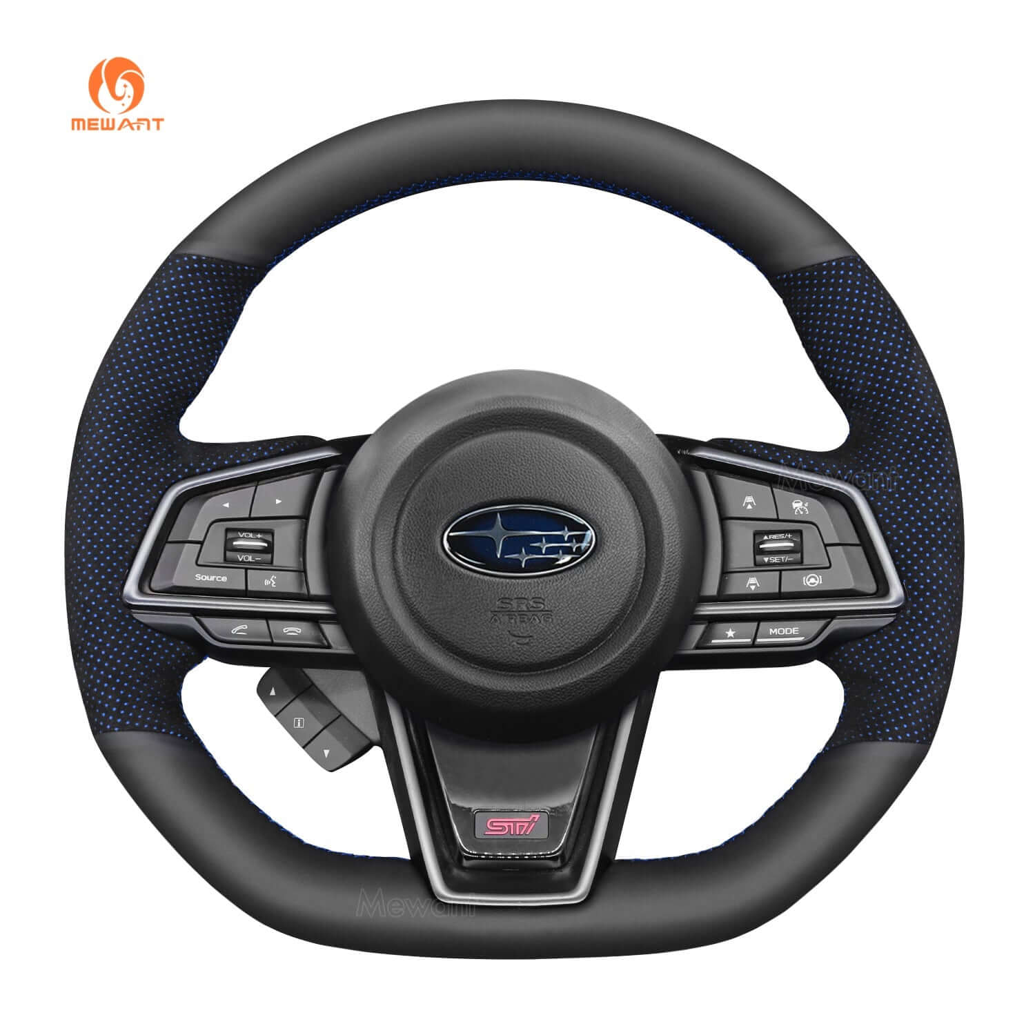 MEWANT Steering Wheel Cover for Subaru WRX 2022 - 2023 - Alcantara, Leather, Carbon Fiber, Easy Install, Non - Slip, Best Steering Wheel Cover