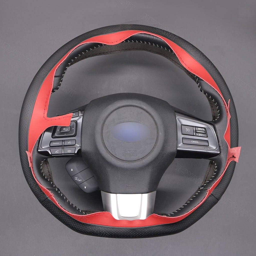 MEWANT Steering Wheel Cover for Subaru WRX STI Levorg 2015 - 2019 - Alcantara, Leather, Carbon Fiber, Easy Install, Non - Slip, Best Steering Wheel Cover