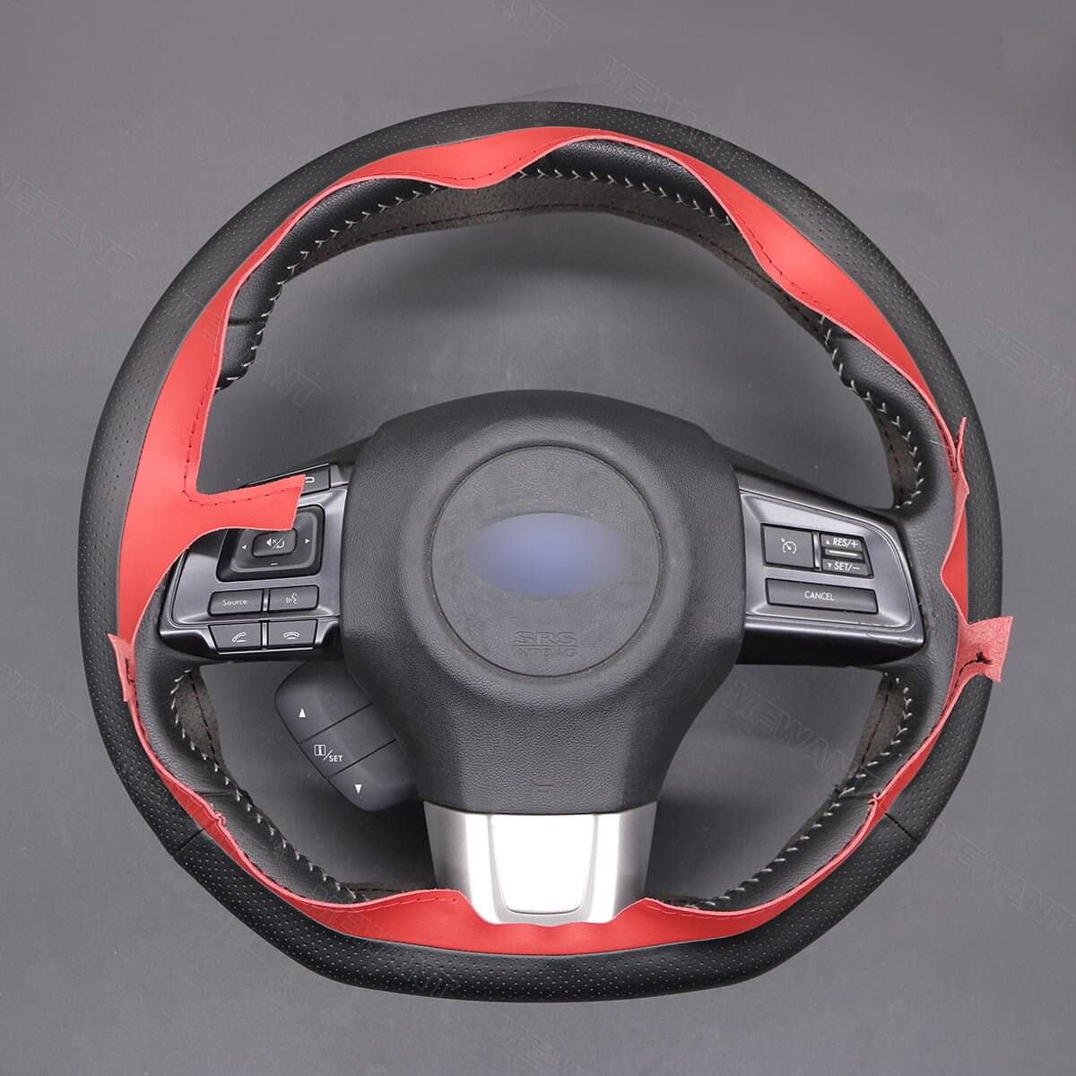 MEWANT Steering Wheel Cover for Subaru WRX STI Levorg 2015 - 2019 - Alcantara, Leather, Carbon Fiber, Easy Install, Non - Slip, Best Steering Wheel Cover