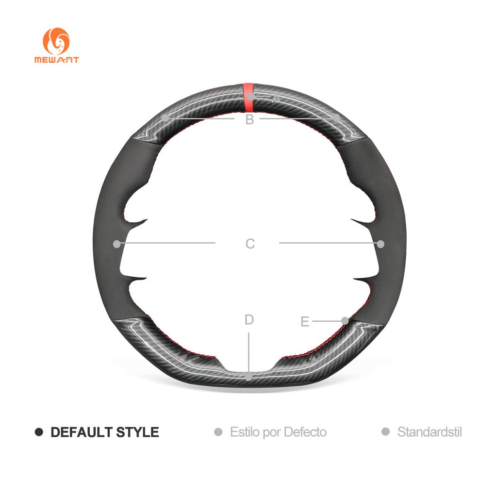 MEWANT Steering Wheel Cover for Subaru WRX STI Levorg 2015 - 2019 - Alcantara, Leather, Carbon Fiber, Easy Install, Non - Slip, Best Steering Wheel Cover