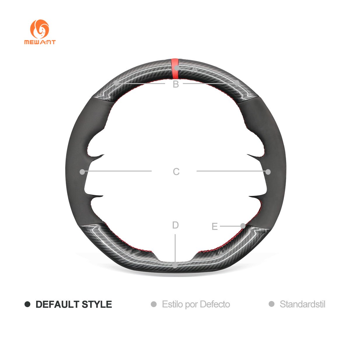 MEWANT Steering Wheel Cover for Subaru WRX STI Levorg 2015 - 2019 - Alcantara, Leather, Carbon Fiber, Easy Install, Non - Slip, Best Steering Wheel Cover