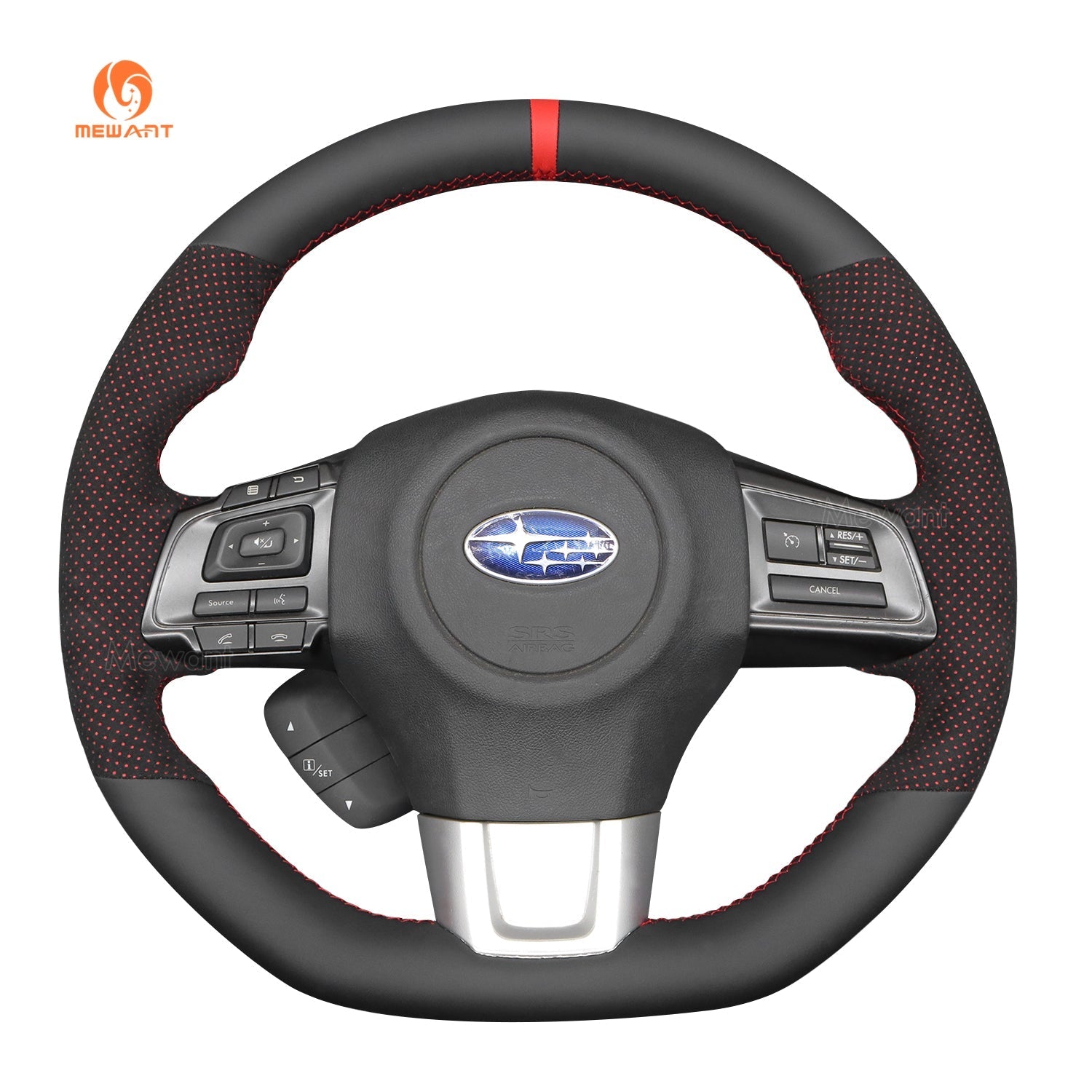MEWANT Steering Wheel Cover for Subaru WRX STI Levorg 2015 - 2019 - Alcantara, Leather, Carbon Fiber, Easy Install, Non - Slip, Best Steering Wheel Cover
