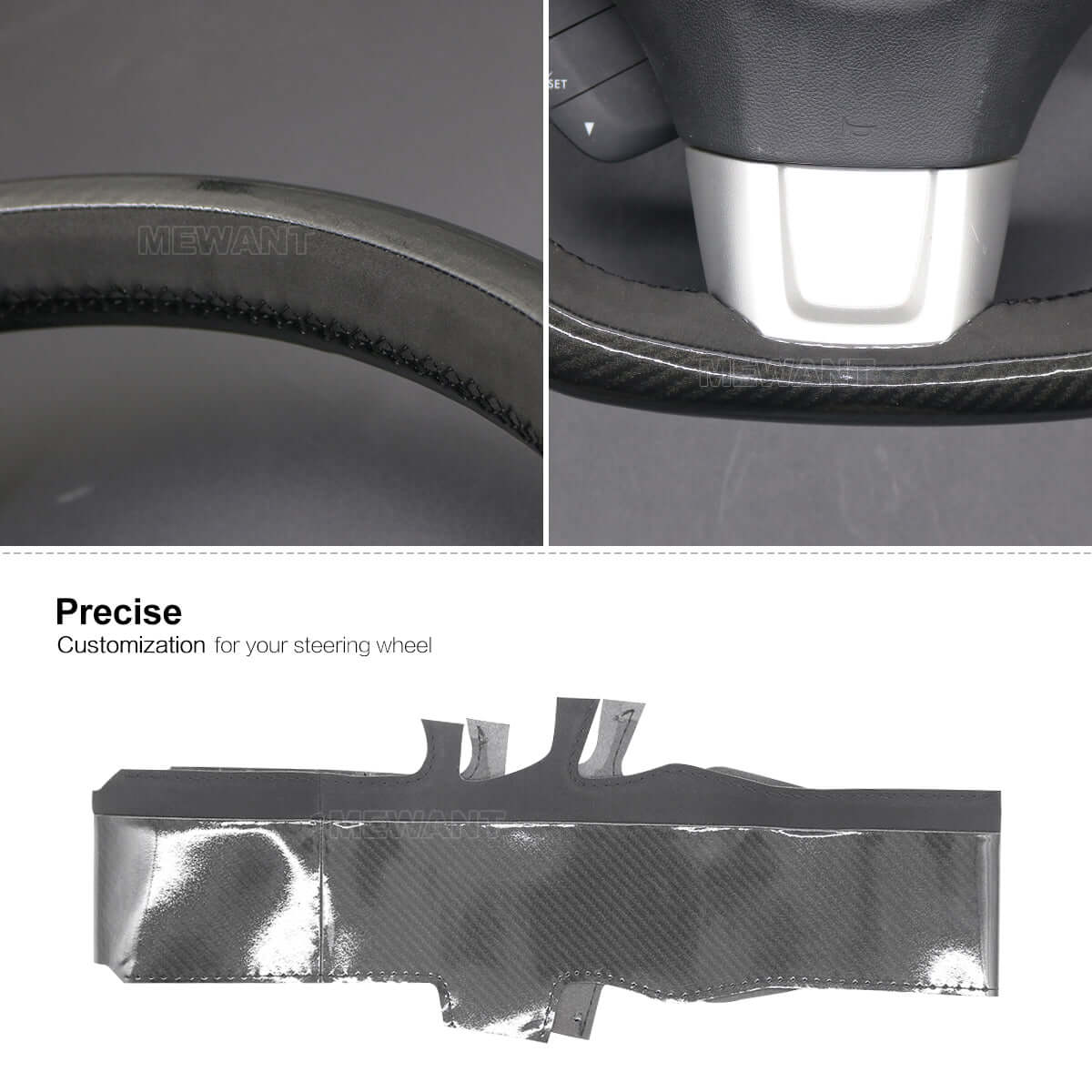MEWANT Steering Wheel Cover for Subaru WRX STI Levorg 2015 - 2019 - Alcantara, Leather, Carbon Fiber, Easy Install, Non - Slip, Best Steering Wheel Cover