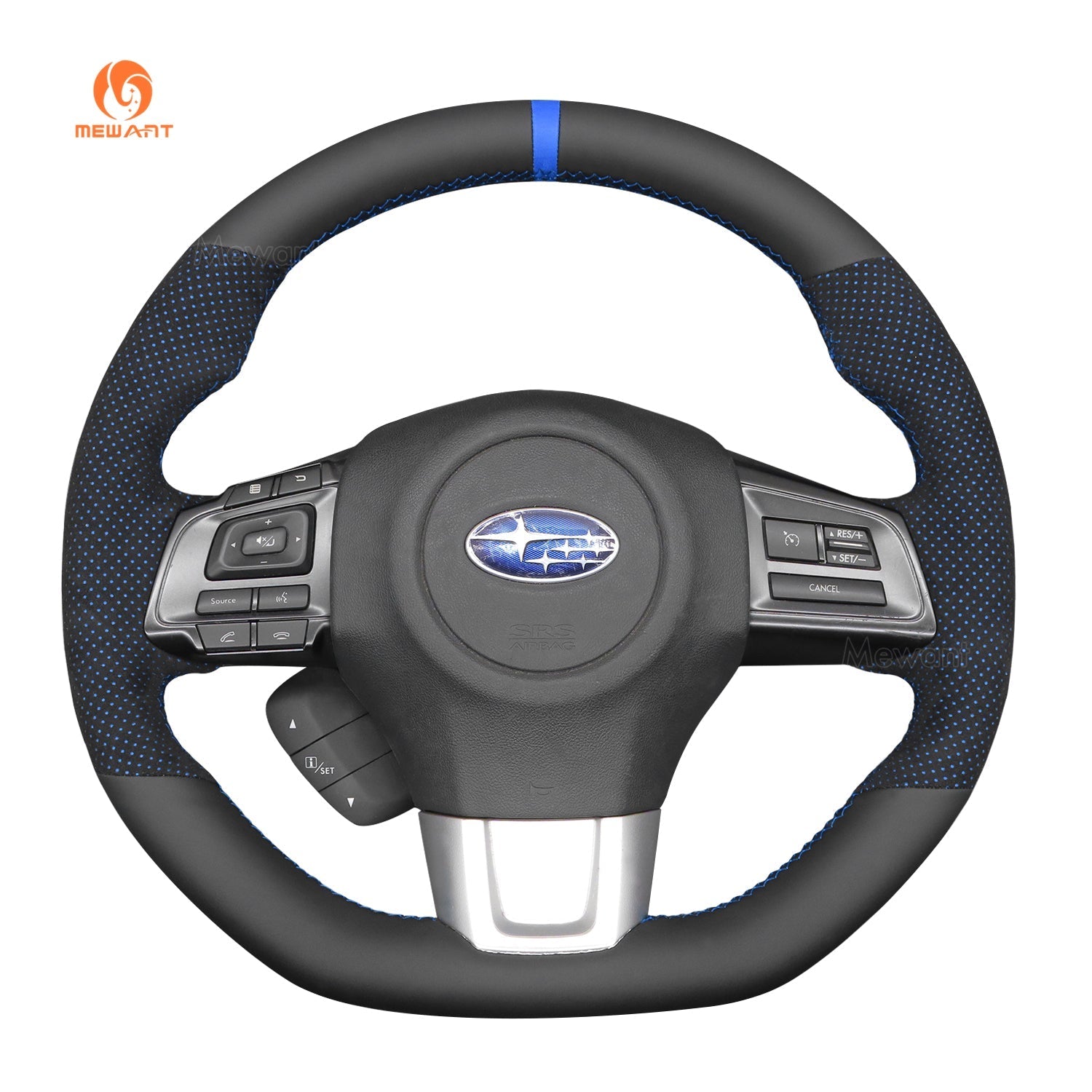 MEWANT Steering Wheel Cover for Subaru WRX STI Levorg 2015 - 2019 - Alcantara, Leather, Carbon Fiber, Easy Install, Non - Slip, Best Steering Wheel Cover