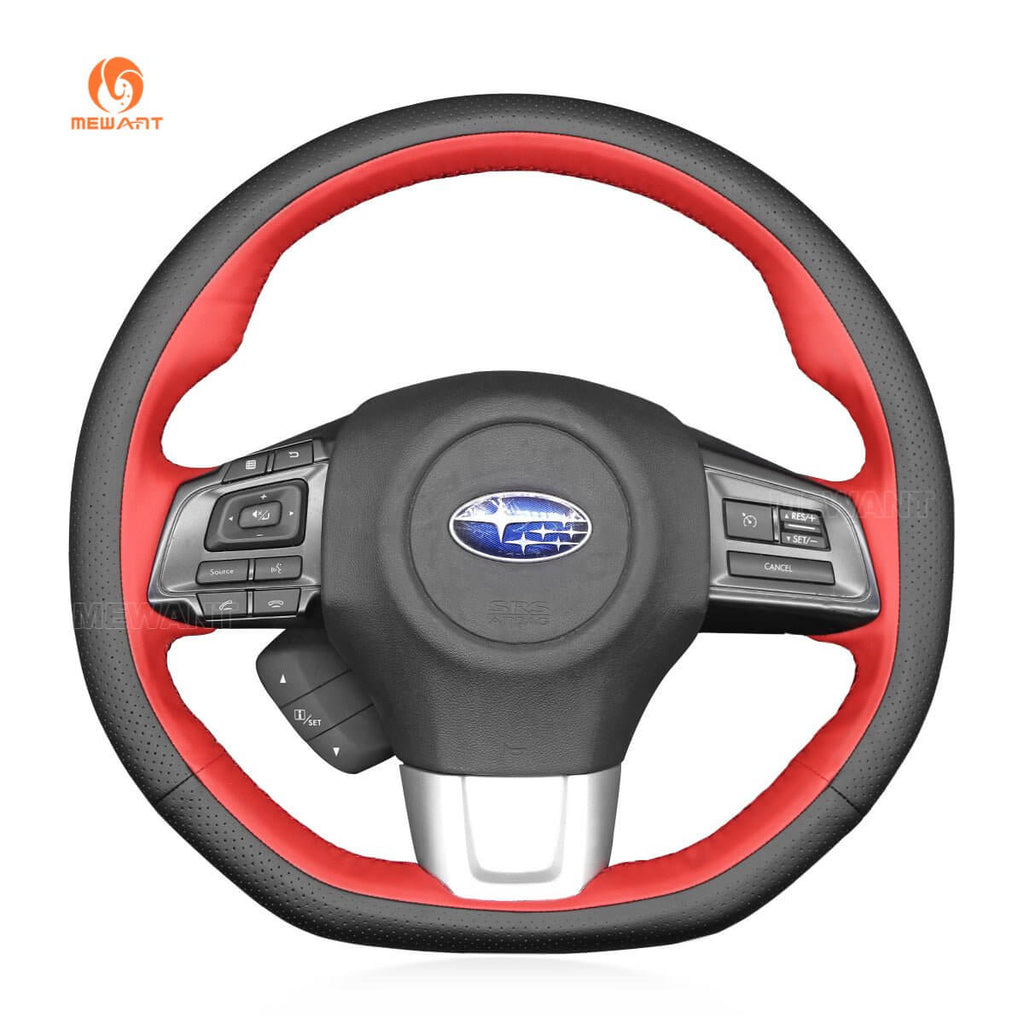 MEWANT Steering Wheel Cover for Subaru WRX STI Levorg 2015 - 2019 - Alcantara, Leather, Carbon Fiber, Easy Install, Non - Slip, Best Steering Wheel Cover