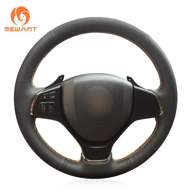 MEWANT Steering Wheel Cover for Suzuki Baleno Alivio 2015 - 2019 - Alcantara, Leather, Carbon Fiber, Easy Install, Non - Slip, Best Steering Wheel Cover