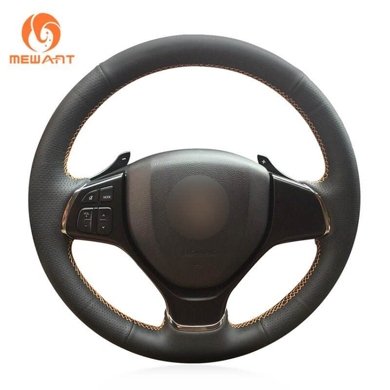 MEWANT Steering Wheel Cover for Suzuki Baleno Alivio 2015 - 2019 - Alcantara, Leather, Carbon Fiber, Easy Install, Non - Slip, Best Steering Wheel Cover