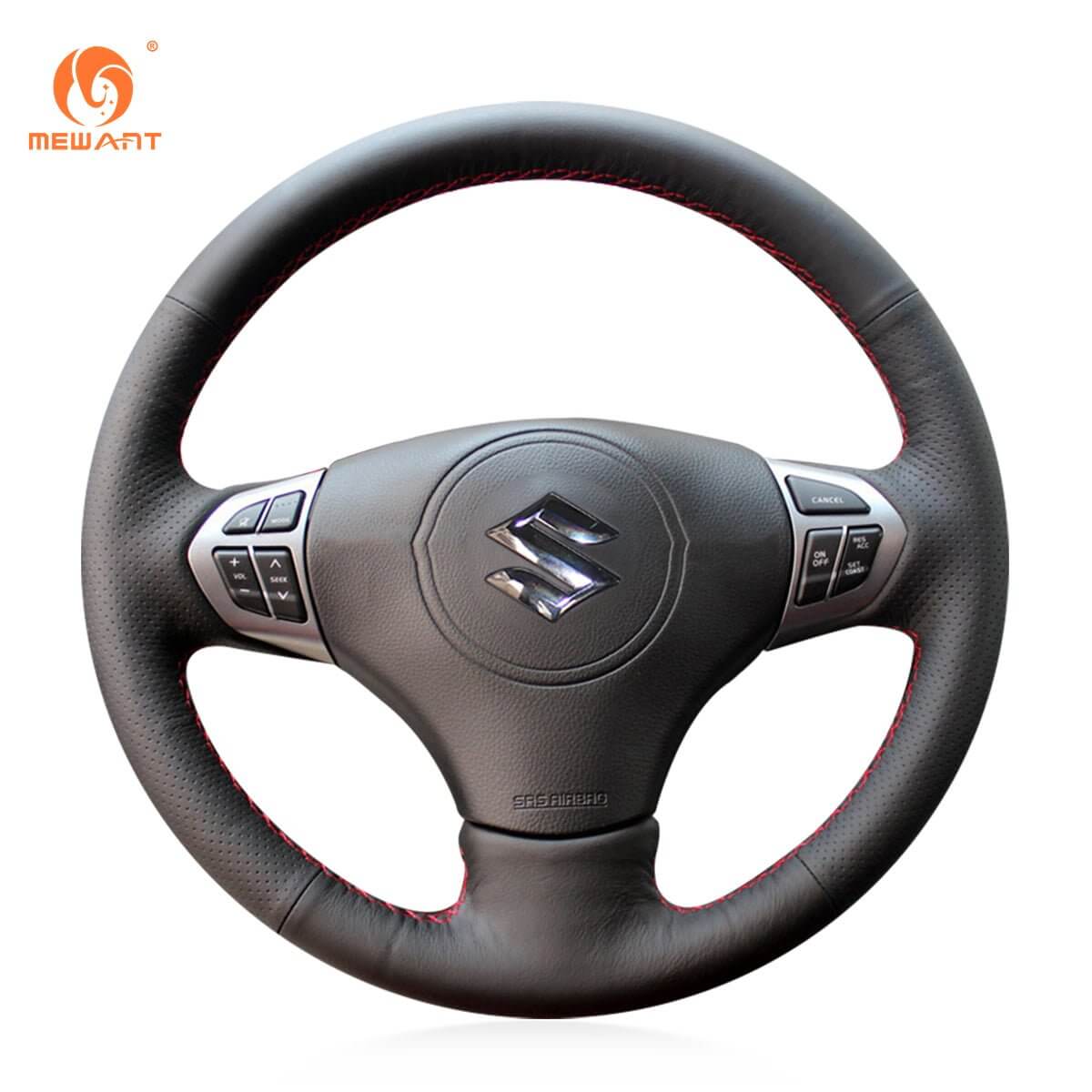 MEWANT Steering Wheel Cover for Suzuki Grand Vitara 2006 - 2014 - Alcantara, Leather, Carbon Fiber, Easy Install, Non - Slip, Best Steering Wheel Cover