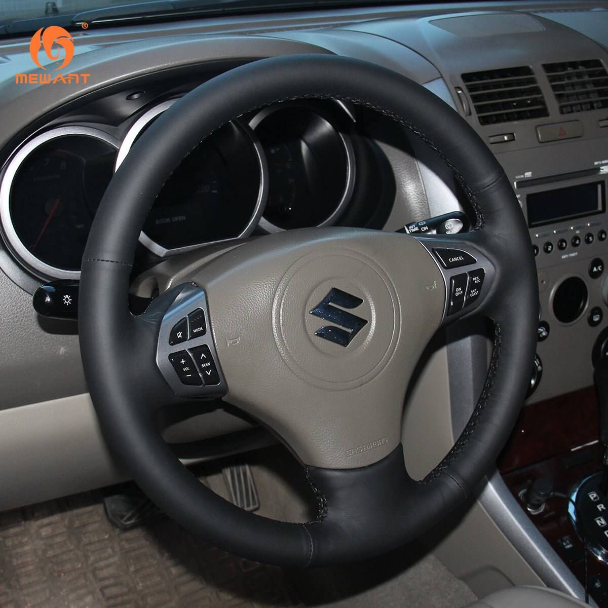 MEWANT Steering Wheel Cover for Suzuki Grand Vitara 2006 - 2014 - Alcantara, Leather, Carbon Fiber, Easy Install, Non - Slip, Best Steering Wheel Cover