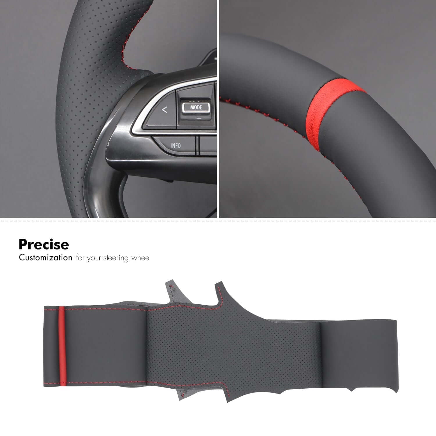 MEWANT Steering Wheel Cover for Suzuki Swift 2008 - 2021 - Alcantara, Leather, Carbon Fiber, Easy Install, Non - Slip, Best Steering Wheel Cover