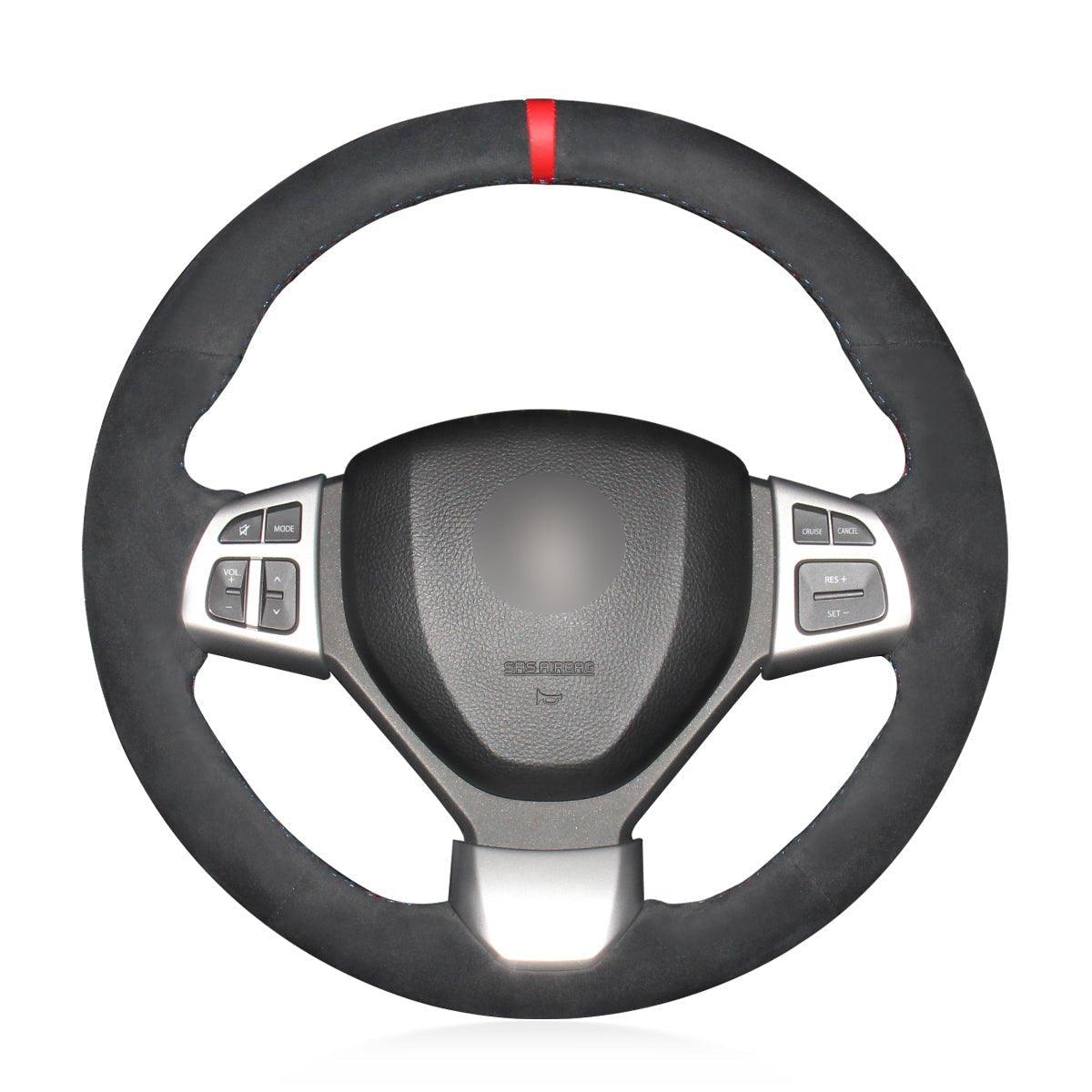 MEWANT Steering Wheel Cover for Suzuki Swift Sport 2012 - 2017 Vitara S 2016 - 2019 - Alcantara, Leather, Carbon Fiber, Easy Install, Non - Slip, Best Steering Wheel Cover