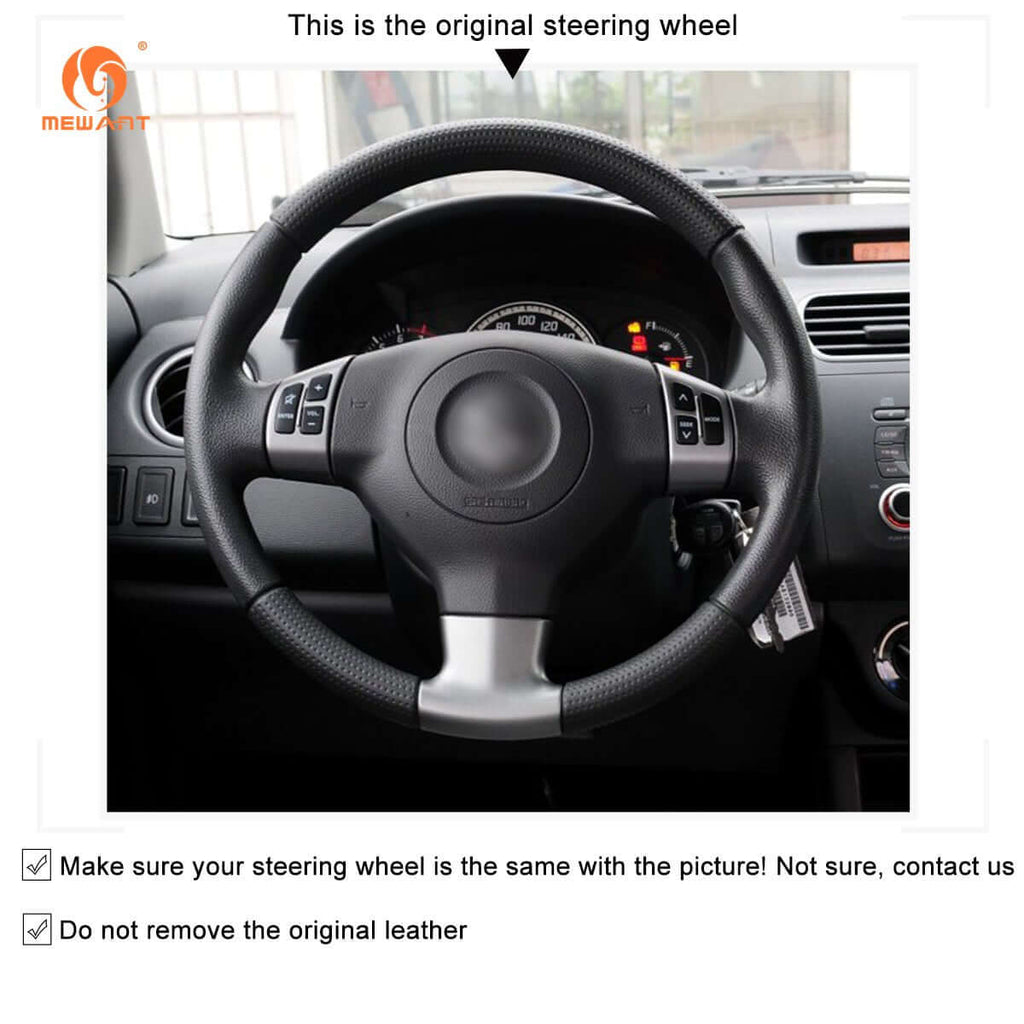 MEWANT Steering Wheel Cover for Suzuki Swift Sport Splash 2005 - 2015 - Alcantara, Leather, Carbon Fiber, Easy Install, Non - Slip, Best Steering Wheel Cover
