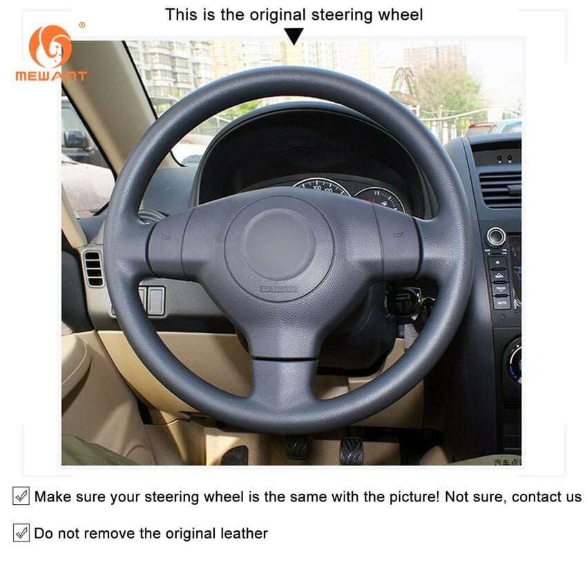 MEWANT Steering Wheel Cover for Suzuki SX4 Alto Swift Splash 2005 - 2015 - Alcantara, Leather, Carbon Fiber, Easy Install, Non - Slip, Best Steering Wheel Cover