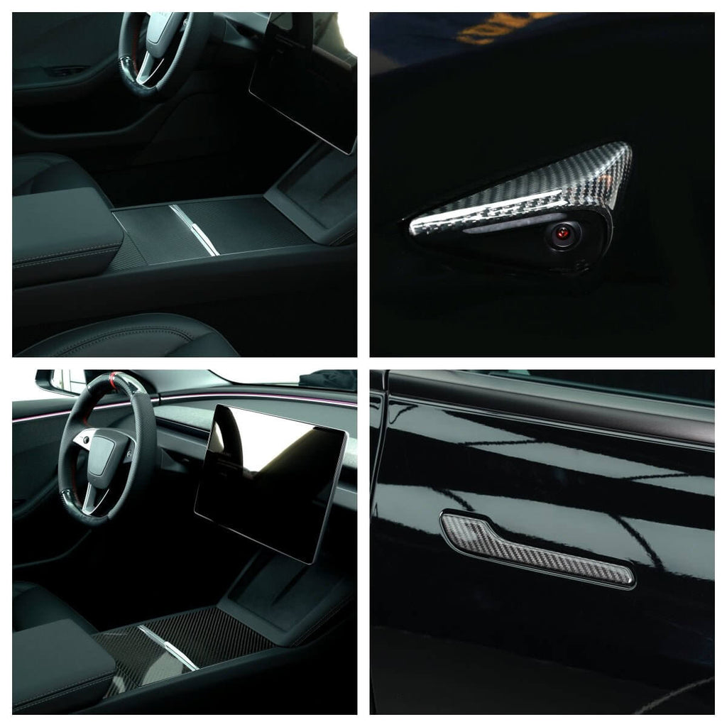 MEWANT Steering Wheel Cover for Tesla Model 3 Highland Model Y 2024 - 2026 - Alcantara, Leather, Carbon Fiber, Easy Install, Non - Slip, Best Steering Wheel Cover