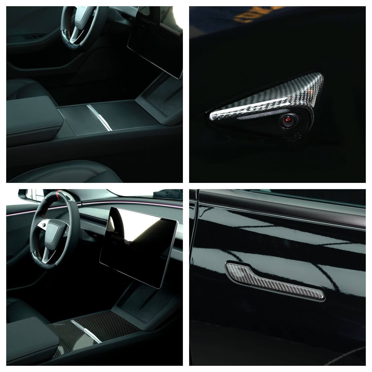 MEWANT Steering Wheel Cover for Tesla Model 3 Highland Model Y 2024 - 2026 - Alcantara, Leather, Carbon Fiber, Easy Install, Non - Slip, Best Steering Wheel Cover