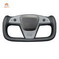 MEWANT Steering Wheel Cover for Tesla Model S Model X 2021 - 2026 - US in stock - Alcantara, Leather, Carbon Fiber, Easy Install, Non - Slip, Best Steering Wheel Cover