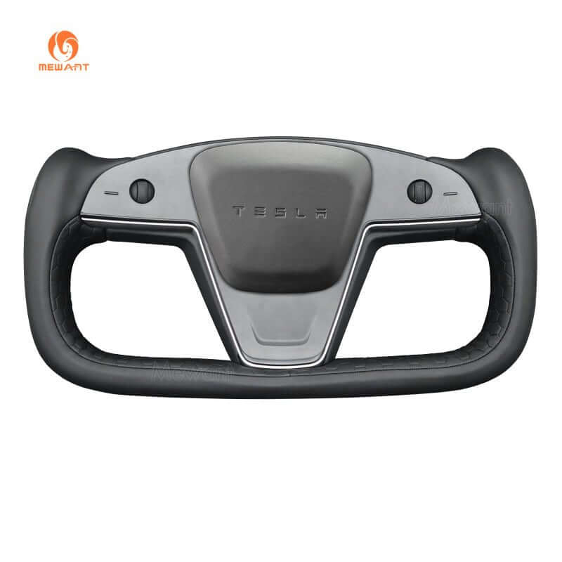 MEWANT Steering Wheel Cover for Tesla Model S Model X 2021 - 2026 - US in stock - Alcantara, Leather, Carbon Fiber, Easy Install, Non - Slip, Best Steering Wheel Cover