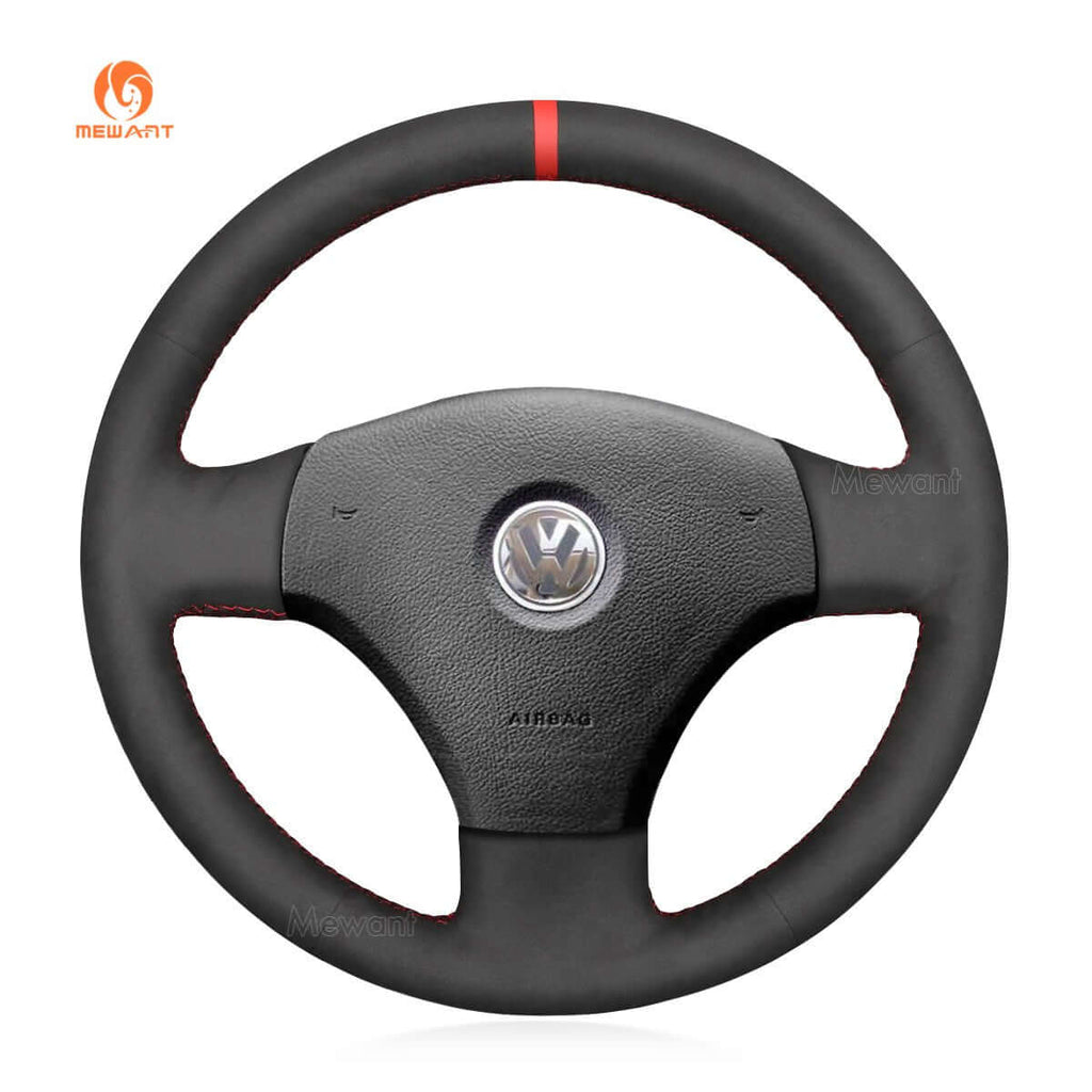 MEWANT Steering Wheel Cover for Volkswagen Bora 2001 - 2005 - Alcantara, Leather, Carbon Fiber, Easy Install, Non - Slip, Best Steering Wheel Cover