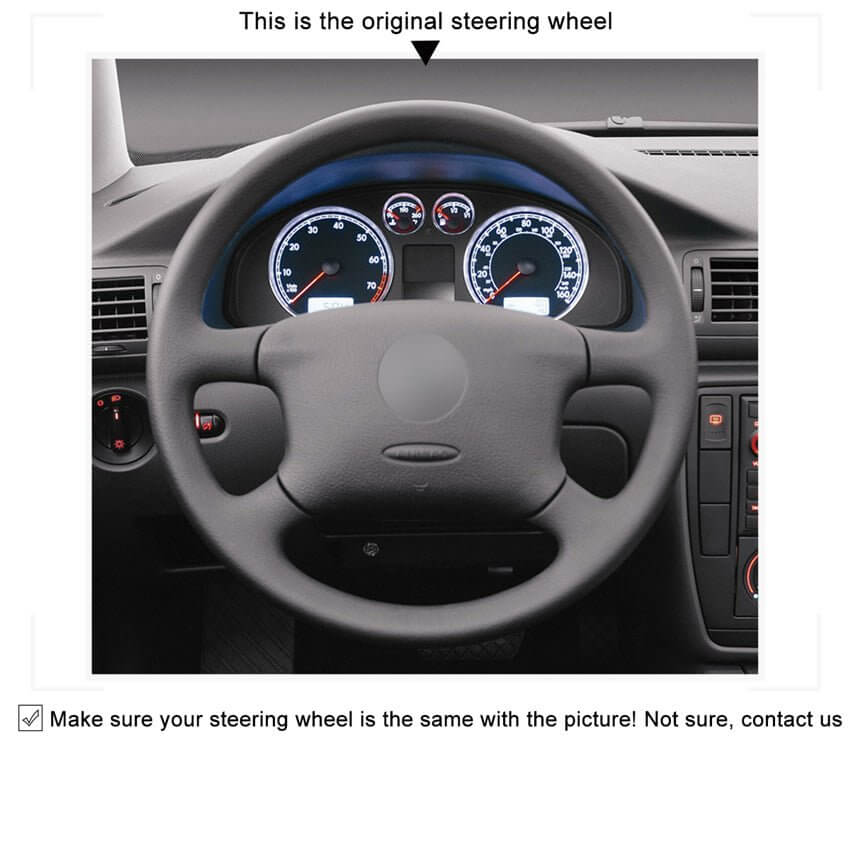 MEWANT Steering Wheel Cover for Volkswagen Golf 4 IV Passat B5 Variant Sharan Bora T4 T5 Jetta Euro Van 1997 - 2010 - Alcantara, Leather, Carbon Fiber, Easy Install, Non - Slip, Best Steering Wheel Cover