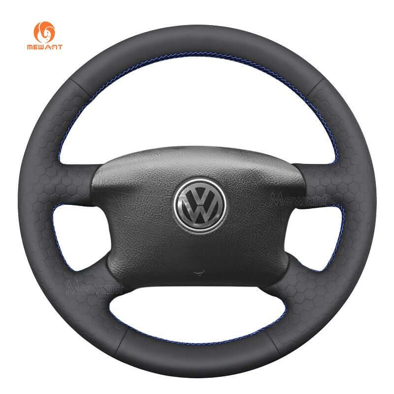 MEWANT Steering Wheel Cover for Volkswagen Golf 4 IV Passat B5 Variant Sharan Bora T4 T5 Jetta Euro Van 1997 - 2010 - Alcantara, Leather, Carbon Fiber, Easy Install, Non - Slip, Best Steering Wheel Cover