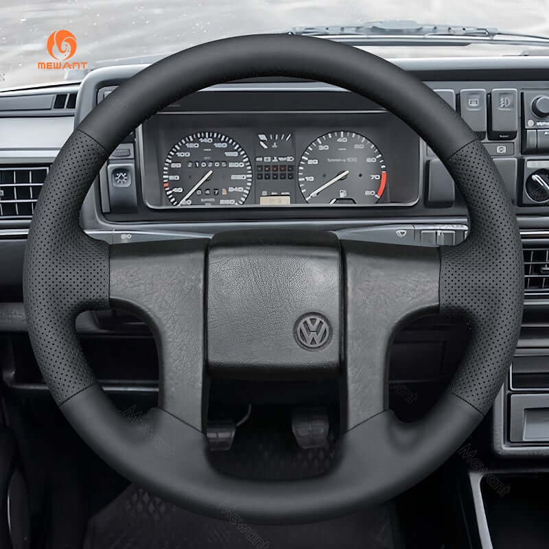 MEWANT Steering Wheel Cover for VOLKSWAGEN MK2 GOLF II 2 GTI 1984 - 1999 - Alcantara, Leather, Carbon Fiber, Easy Install, Non - Slip, Best Steering Wheel Cover