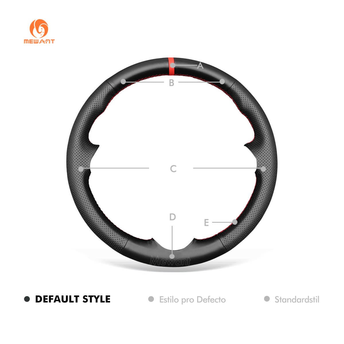 MEWANT Steering Wheel Cover for Volkswagen VW Amarok T6 California avelle Kombi Multivan Transporter 2015 - 2020 - Alcantara, Leather, Carbon Fiber, Easy Install, Non - Slip, Best Steering Wheel Cover
