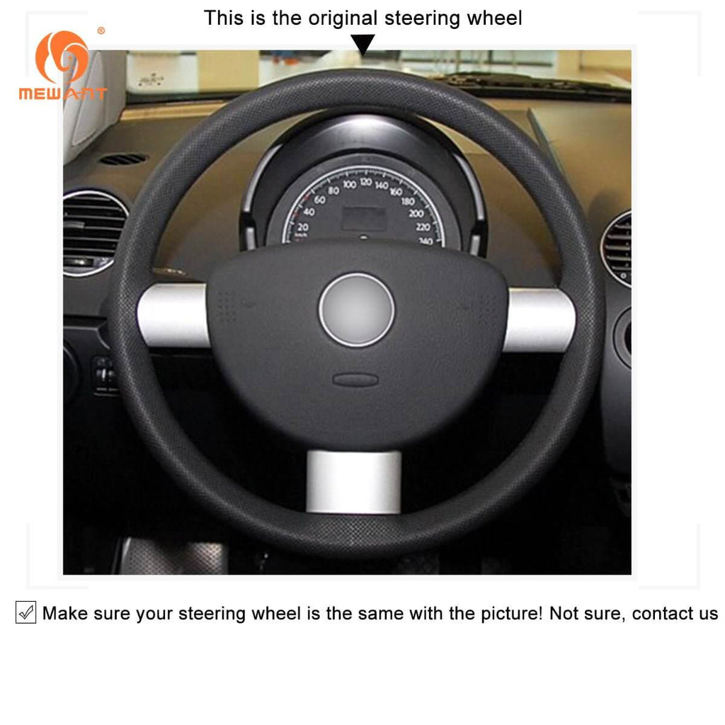MEWANT Steering Wheel Cover for Volkswagen VW Beetle 1998 - 2011 - Alcantara, Leather, Carbon Fiber, Easy Install, Non - Slip, Best Steering Wheel Cover