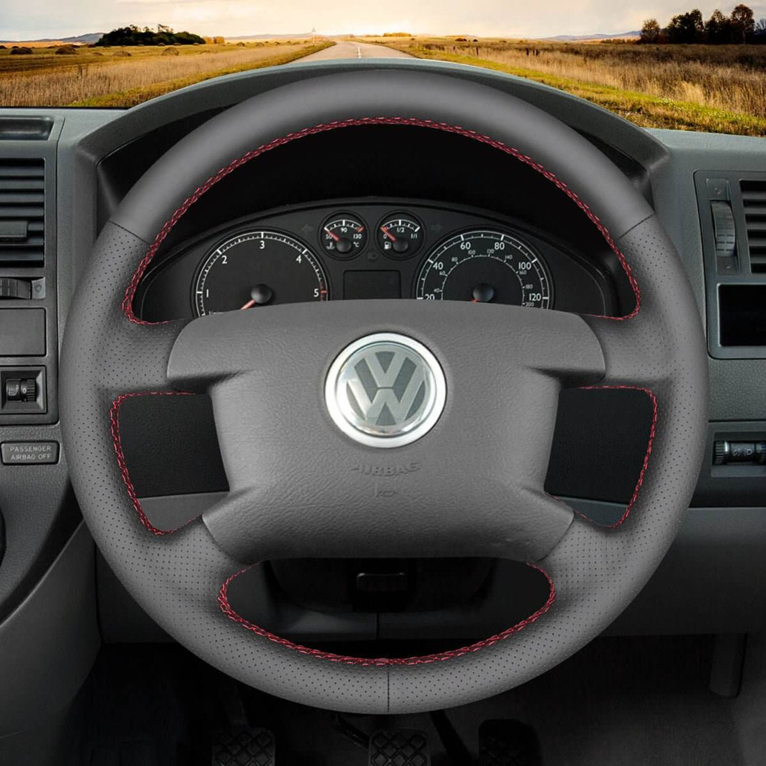 MEWANT Steering Wheel Cover for Volkswagen VW Caddy avelle T5 2003-2009