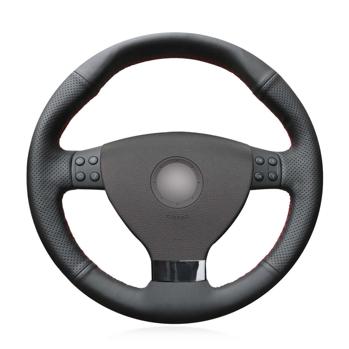 MEWANT Steering Wheel Cover for Volkswagen VW EOS MK5 2005 - 2008 - Alcantara, Leather, Carbon Fiber, Easy Install, Non - Slip, Best Steering Wheel Cover