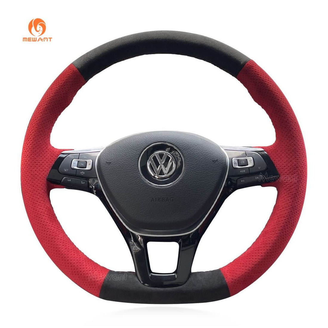 MEWANT Steering Wheel Cover for Volkswagen VW Golf 7 Alltrack Jetta Passat Tiguan e-Golf Arteon Atlas 2015-2021