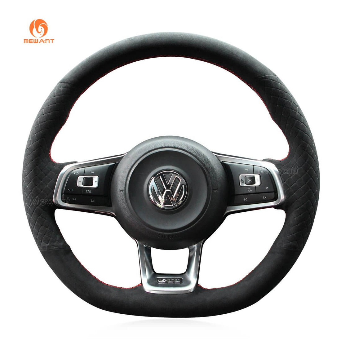 MEWANT Steering Wheel Cover for Volkswagen VW Golf GTI 7 Golf R Jetta GLI 2015-2021