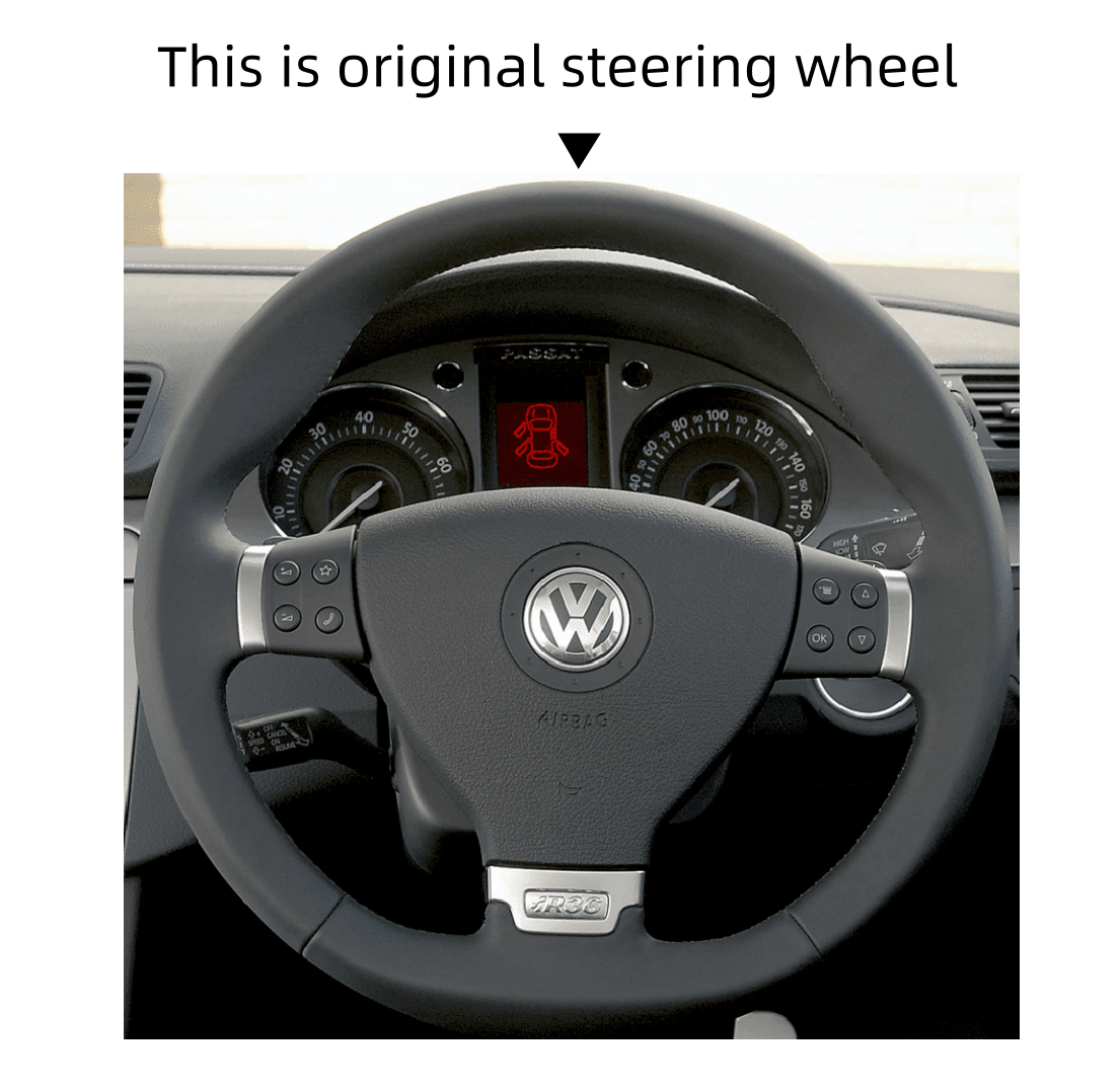 MEWANT Steering Wheel Cover for Volkswagen VW Passat R36 2008 - 2010 - Alcantara, Leather, Carbon Fiber, Easy Install, Non - Slip, Best Steering Wheel Cover