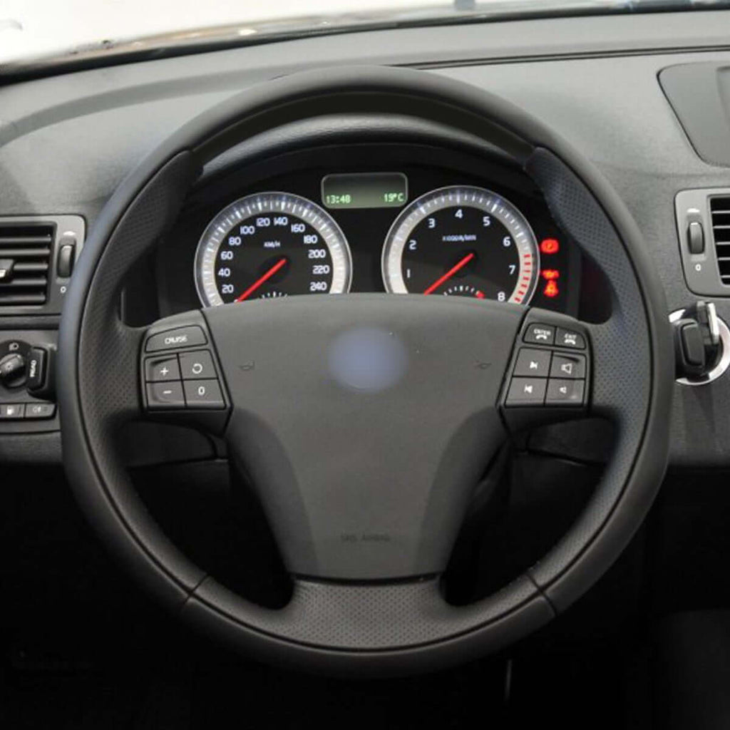 MEWANT Steering Wheel Cover for Volvo C70 2008 - 2010 - Alcantara, Leather, Carbon Fiber, Easy Install, Non - Slip, Best Steering Wheel Cover
